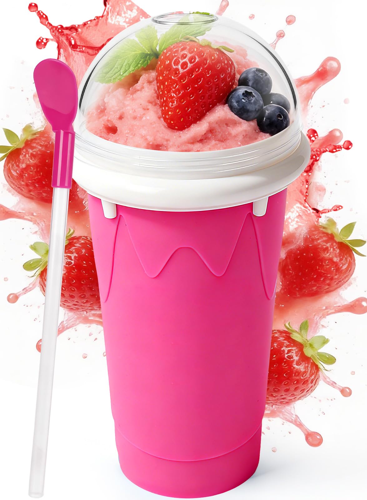 FANS-ONE Large Slushie Cup, DIY Magic Slushy Maker Cup, Slushy Cups, Pink