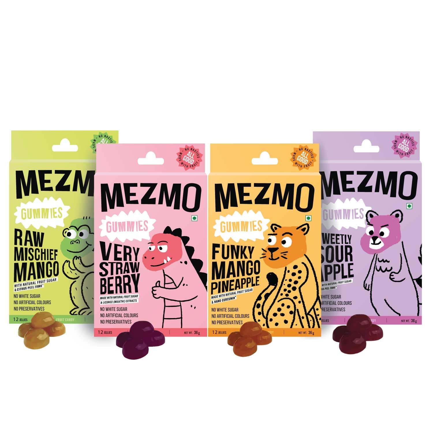 MEZMO soft jelly healthy n yummy candy with natural fruit sugar 144gms 48 jellies (Pack of 4) - Very strawberry,Raw mango,Mango Pineapple,Apple (B0DDKHFY54) Amazon Price History, Amazon Price Tracker