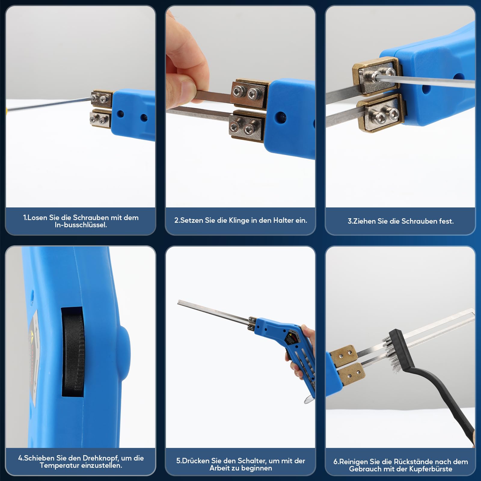 Styroporschneider Elektrisch, 180W Styrocutter, 0-600℃ Einstellbarer, Styrodur Schneidegerät mit 4 Schneidklingen, Styropormesser Heißschneider, Schaumstoffschneider für KT-Platten, Schwamm, Gummi