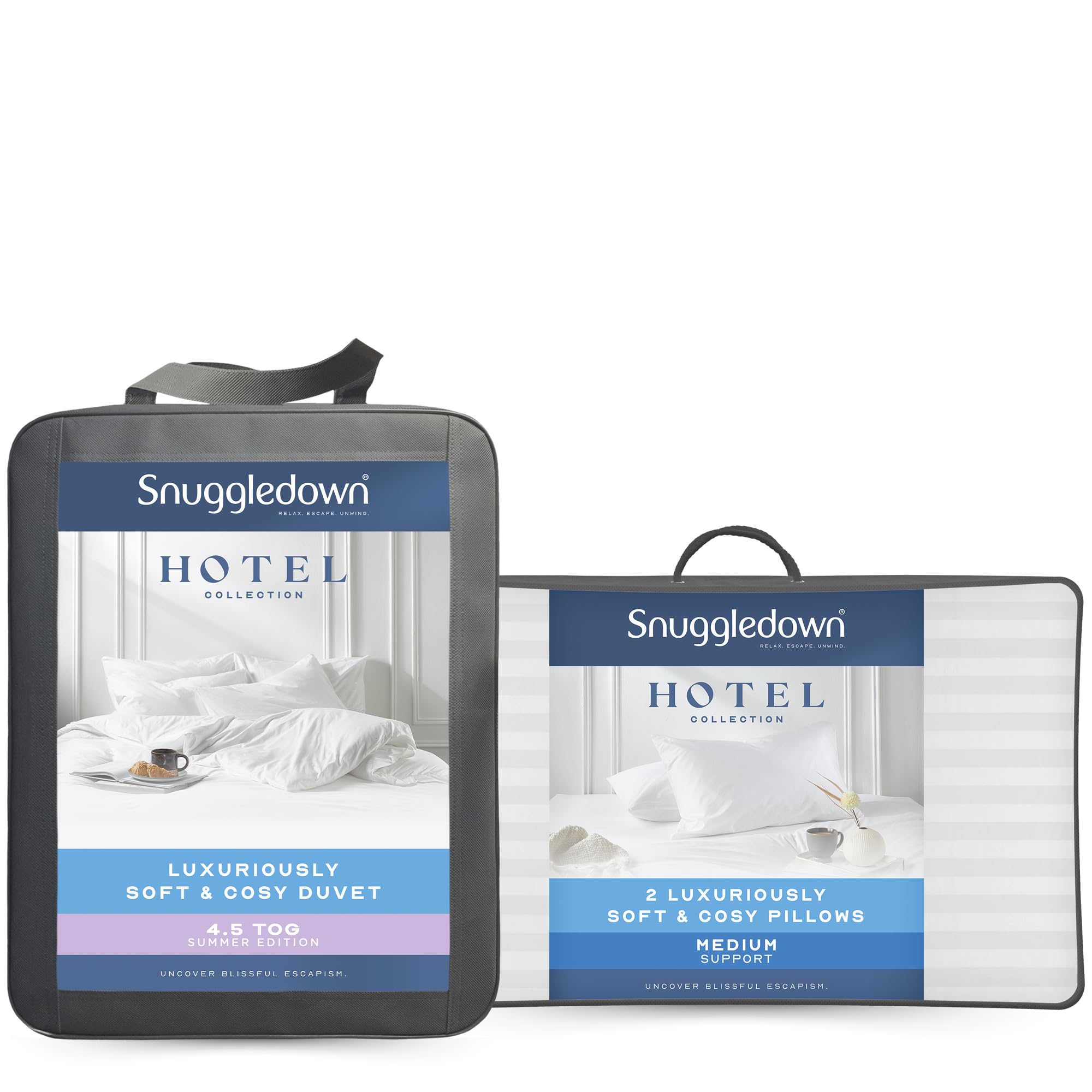 Snuggledown Hotel Collection King Size Duvet - 4.5 Tog Premium Lightweight Summer Quilt for Night Sweats, 2 Medium Pillows - Soft Touch Cover, Hypoallergenic, Machine Washable, Size (225cm x 220cm) — image 1