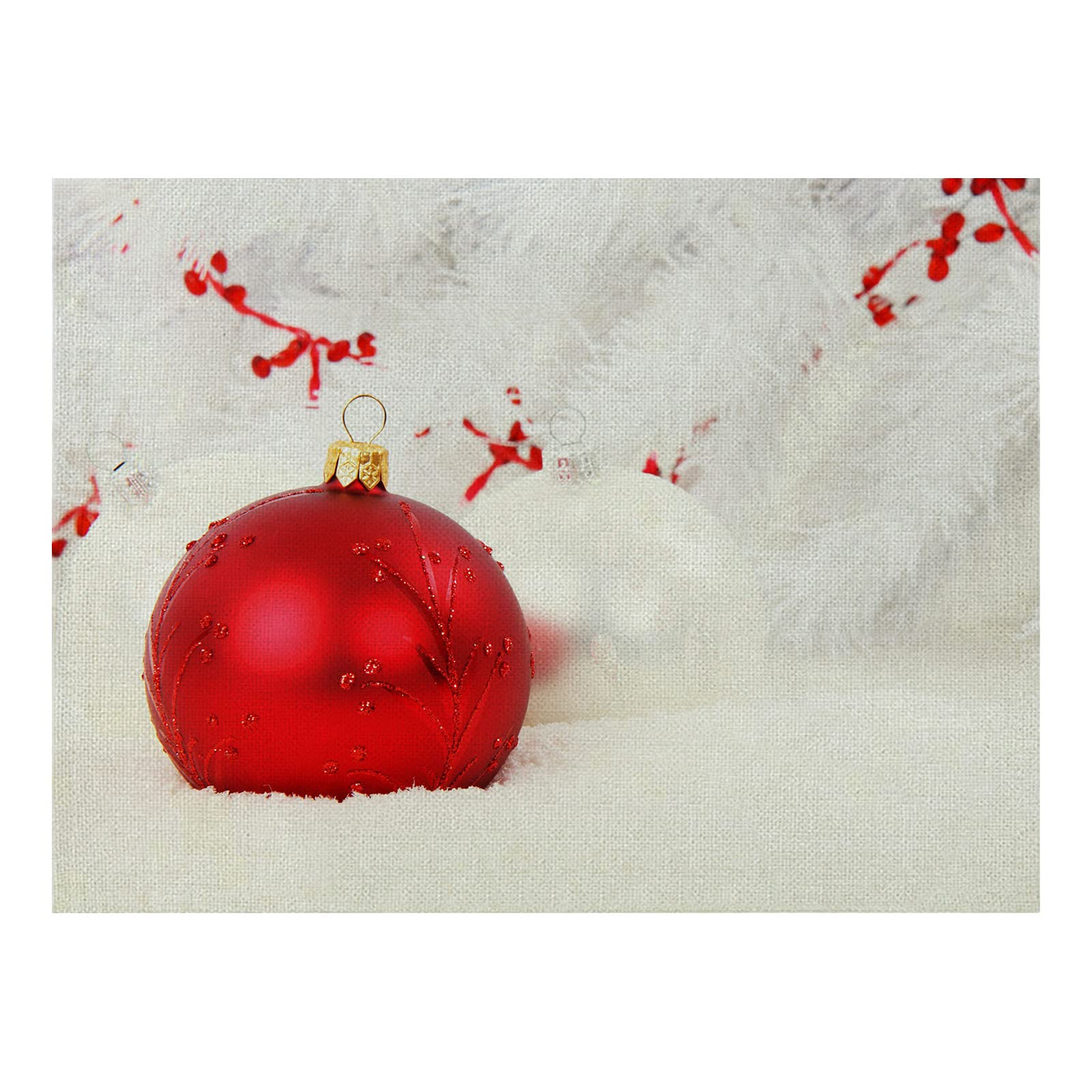 Daesar -- Juego de 8 Manteles Individuales Baratos,Salvamanteles Individuales Lino Bola de Decoración Navideña Salvamanteles 32cm x 42cm(Rojo Blanco)