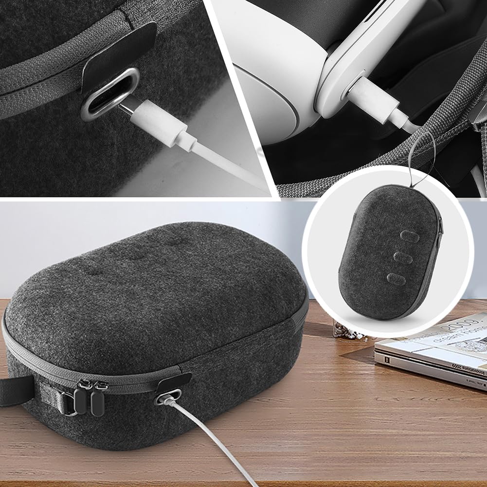 Custodia rigida da trasporto Custodia portatile antiurto Custodia rigida antigraffio con tracolla for Meta/Quest 3 for Quest 3