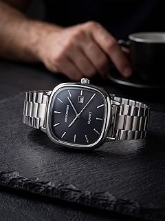 AMERICANVIBER Men's Silver, Watch with Stainless Steel Band | Water-Resistant Analog Dress & Casual Wristwatch Price In India