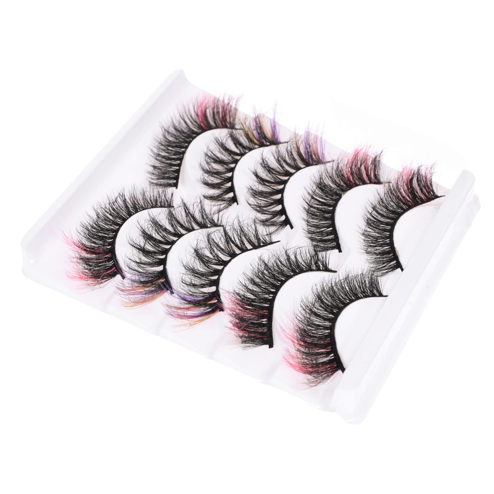FRCOLOR 5 Set Di Ciglia Finte Riutilizzabili Soffici E Sottili Per Donne Cosplay Festa Di Halloween Look Quotidiano 5 Paia*5