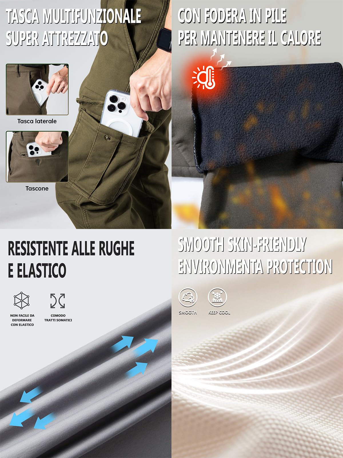 Jeans Couture Pantaloni Cargo Uomo Pantaloni da Lavoro Uomo Cargo Moto Invernali Impermeabili Uomo Pantaloni