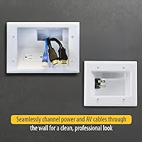 Vista 5 de DATA COMM Electronics 45-0028-WH - Placa empotrable de bajo voltaje, kit Pro-Power con supresor de sobretensiones dúplex y entrada de hoja recta