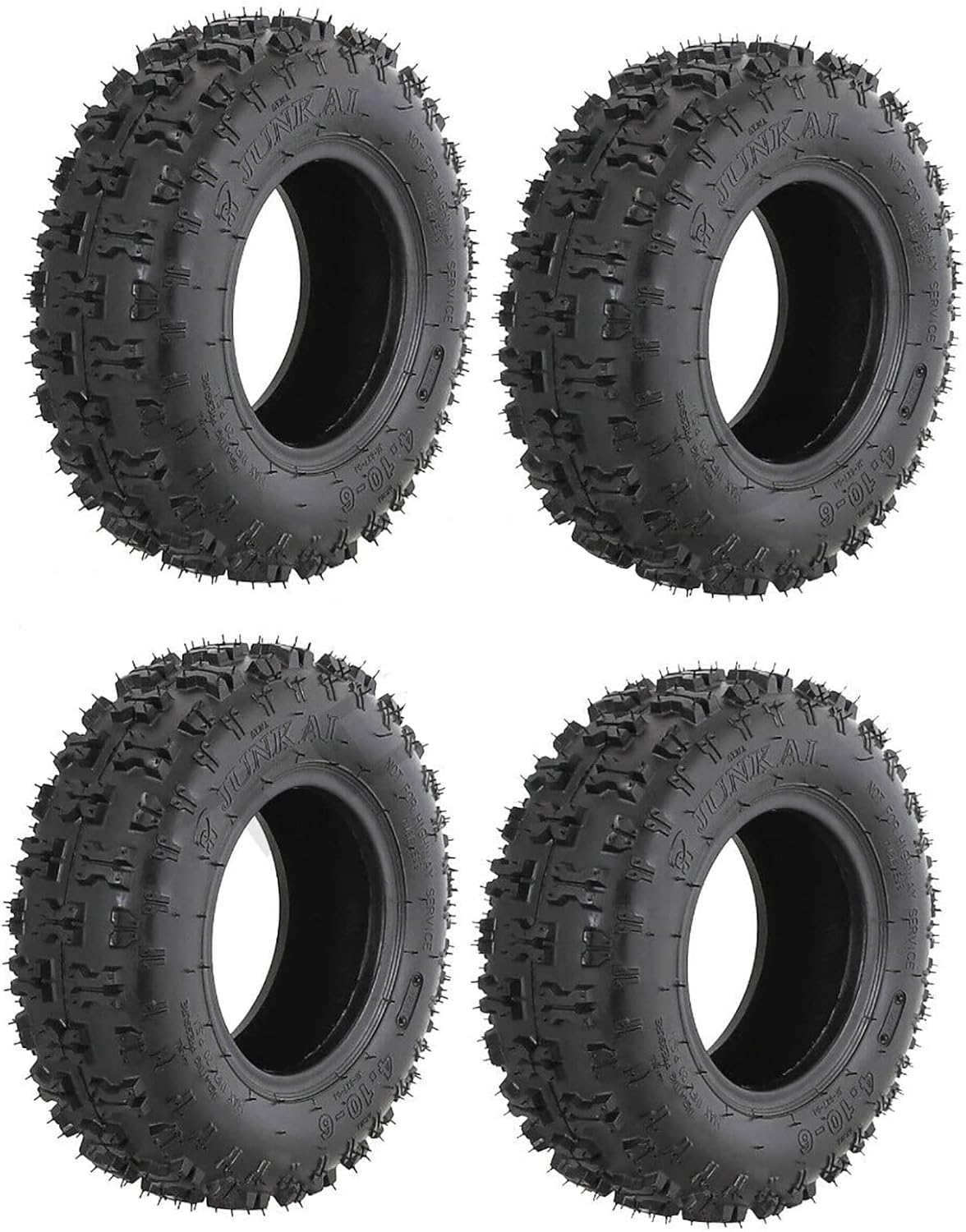 4PC 4.10-6 Tires Tubeless 410-6 6 inch for Go Kart Quad Dirt Bike Knobby Scooter