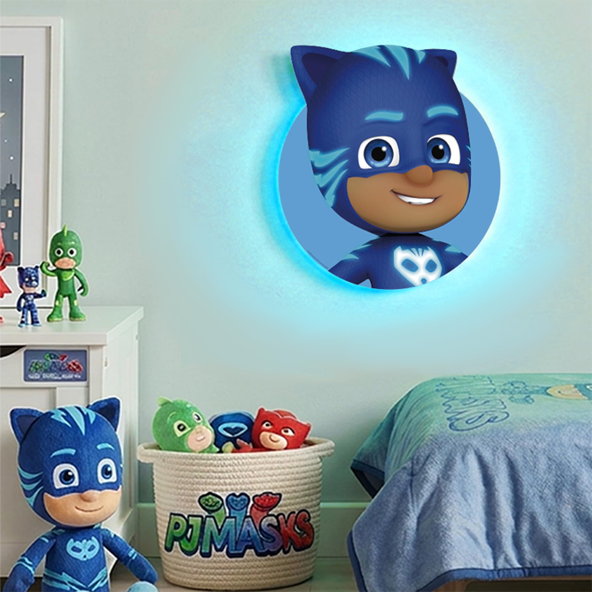 Themed Blue Pj Masks Catboy Led Backlit Wallpop