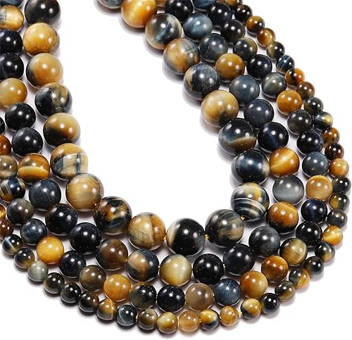 4, 6, 8, 10, 0.47 pulgadas, cuentas de piedras preciosas naturales de ojo de tigre de ensueño, cuentas redondas sueltas de piedra para manualidades,