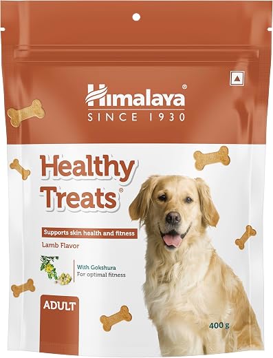 Himalaya Healthy Treats for Adult Dogs | Lamb | 400g | with Gokshura & Flaxseed | Protein-Rich Fitness Snack
