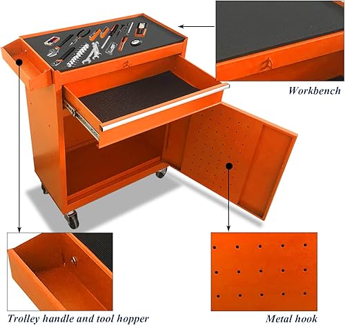 Miniatura 6 de Caja de herramientas y gabinete de almacenamiento de herramientas caja de herramientas rodante con cuatro ruedas baúl de herramientas con 5 cajones