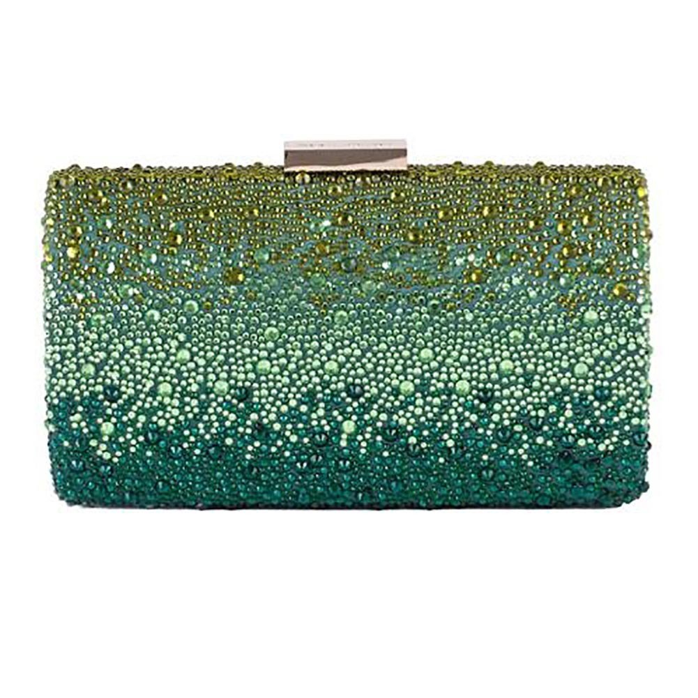 Minaudière Paolina Vert satin strass éclat de soirée - 2