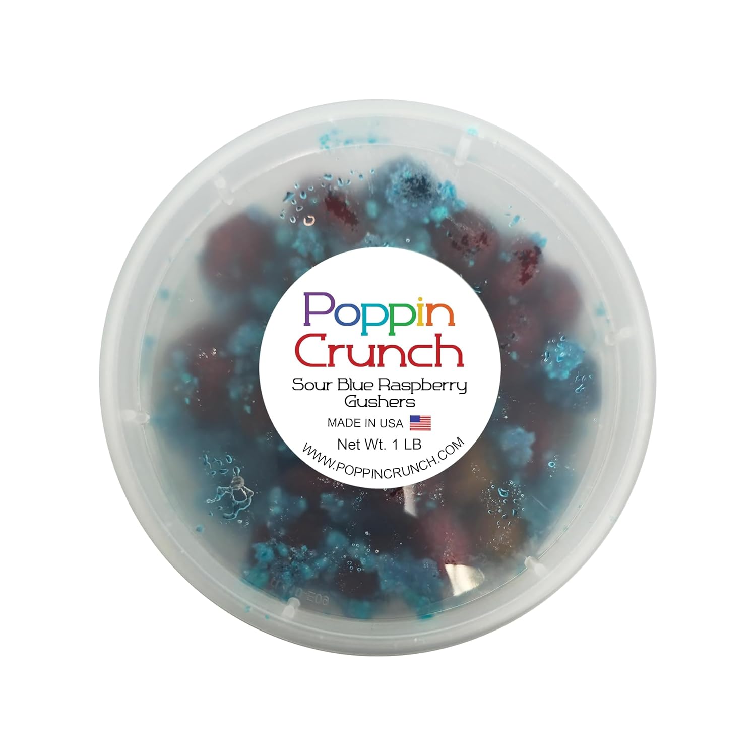 Poppin Crunch Blue Raspberry Gushers Candy Snacks 1-2 LBS - Choice of Sweet or Sour Bonbon Candies Corn Sugar
