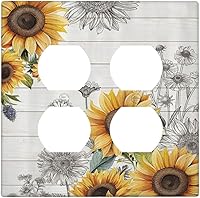 Vista 106 de Cubierta de Interruptor de Luz de Estilo Boho Vintage de los 70 Sol Arcoíris Champiñón Floral Rocker Individual 1 Gang Cubierta de Enchufe