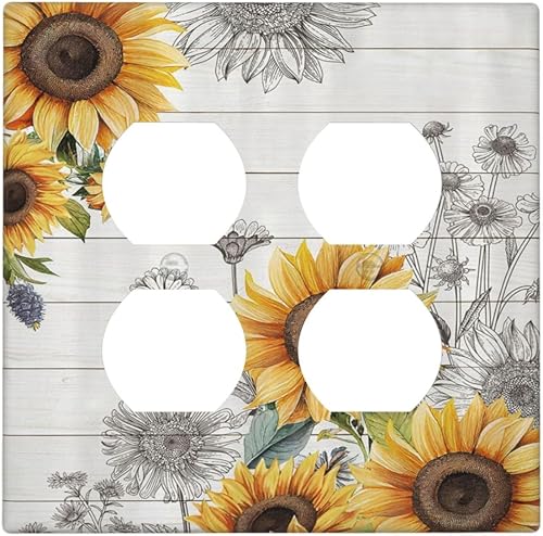 Miniatura 106 de Cubiertas de interruptor de luz de palanca simple de los años 70, estilo bohemio vintage con sol, arcoíris, retro, hongo, floral, de 1 gang, placas