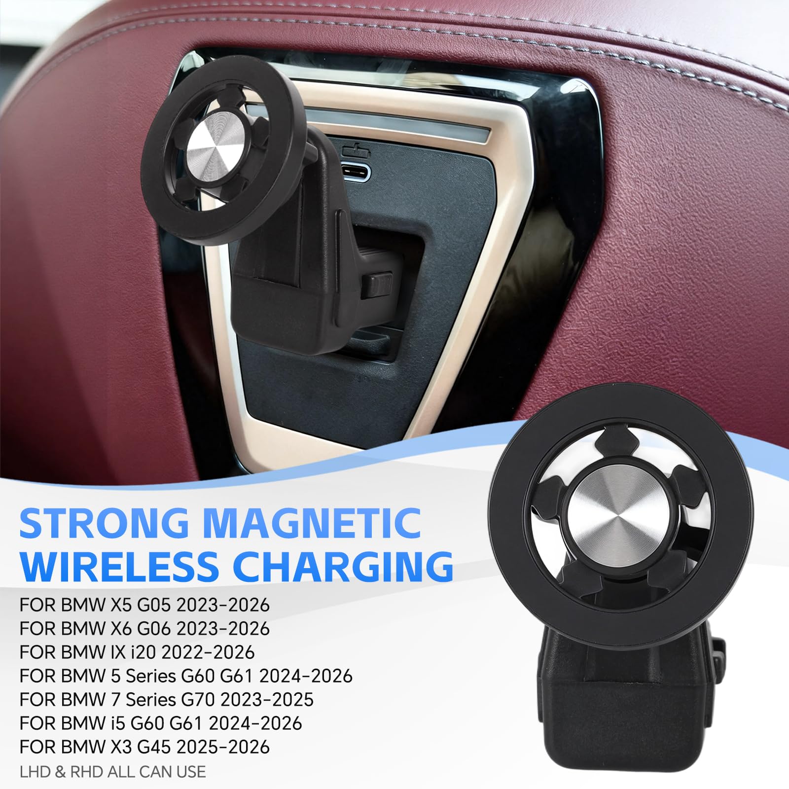 Soporte para tablet de coche para BMW X3 X5 X6 I20 G05 G06 G45 G60 G61 G70 Mag-Safe soporte de coche soporte magnético para coche, accesorios de viaje (magnético)