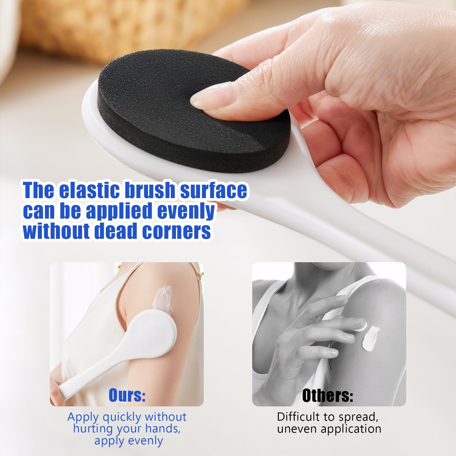 Lotion Applicator for Back,Back Cream Applicator,Cream Applicator for Back,Extended Handle Design,Back,Foot and Leg Lotion Application,Suitable for a Variety of People (35.5 * 7.5cm) - Image 4