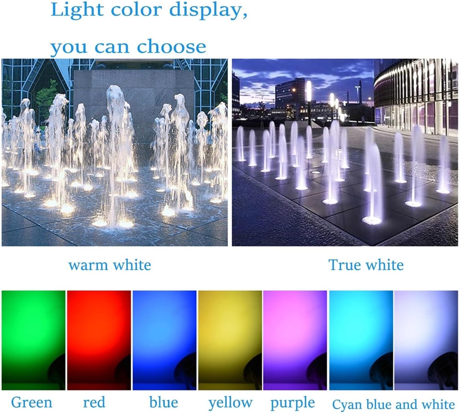 RGB IP68 Waterproof Middle Hole Pond Lighting, LED Ring Fountain Light, 12/24V Underwater Light (9w-24v)