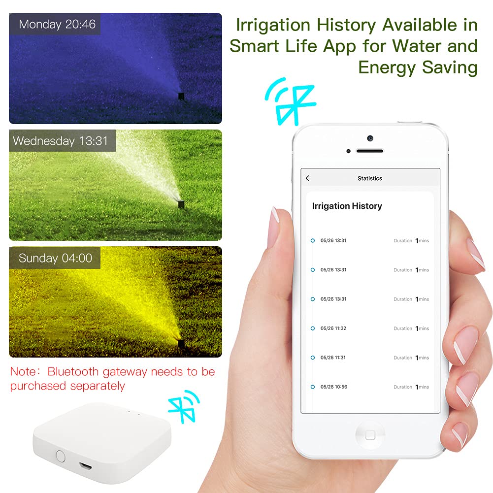 Winnes Water Timers for Irrigation Smart Water Valve Garden Automatic Watering System Smart Garden Watering Timer Wifi Automatic Drip Irrigation Controller - Image 3
