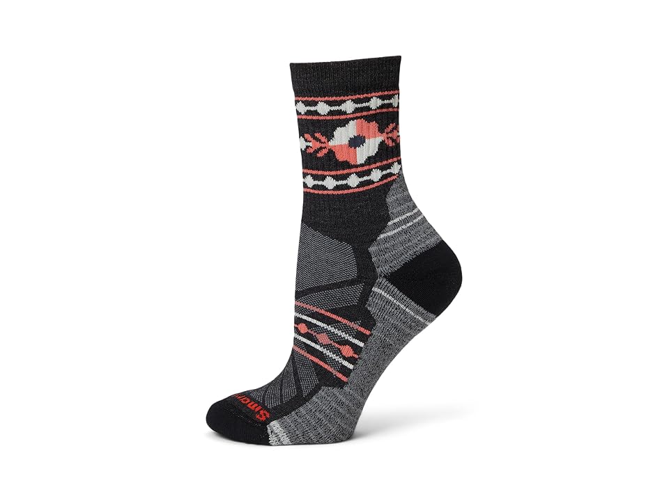Smartwool Hike Light Cushion Retro Floral Mid Crew Socks Women's Crew Cut Socks Shoes Charcoal: SM (Women's Shoe 4-6.5), Merino/Mesh/Nylon