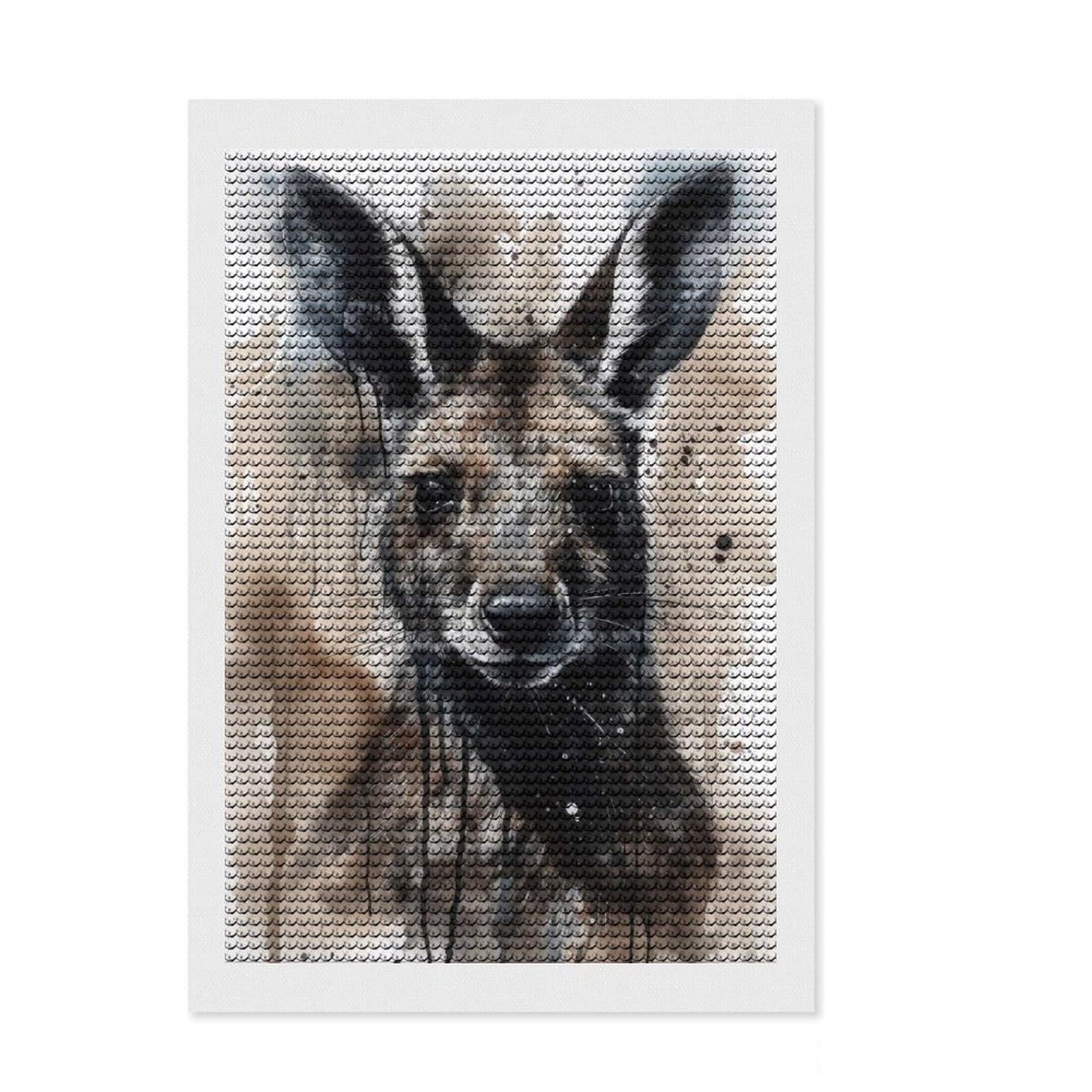 Junmoney Kangaroo Australian Icon Diamond Painting Set 8"x12", for Beginners, Neat Printed Canvas, Holiday Gift Idea, Farmhouse Decor, Printed Canvas