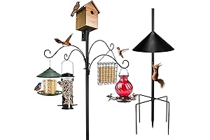 93“ Squirrel Proof Bird Feeder Poles with Adjustable Shepherds Hooks
