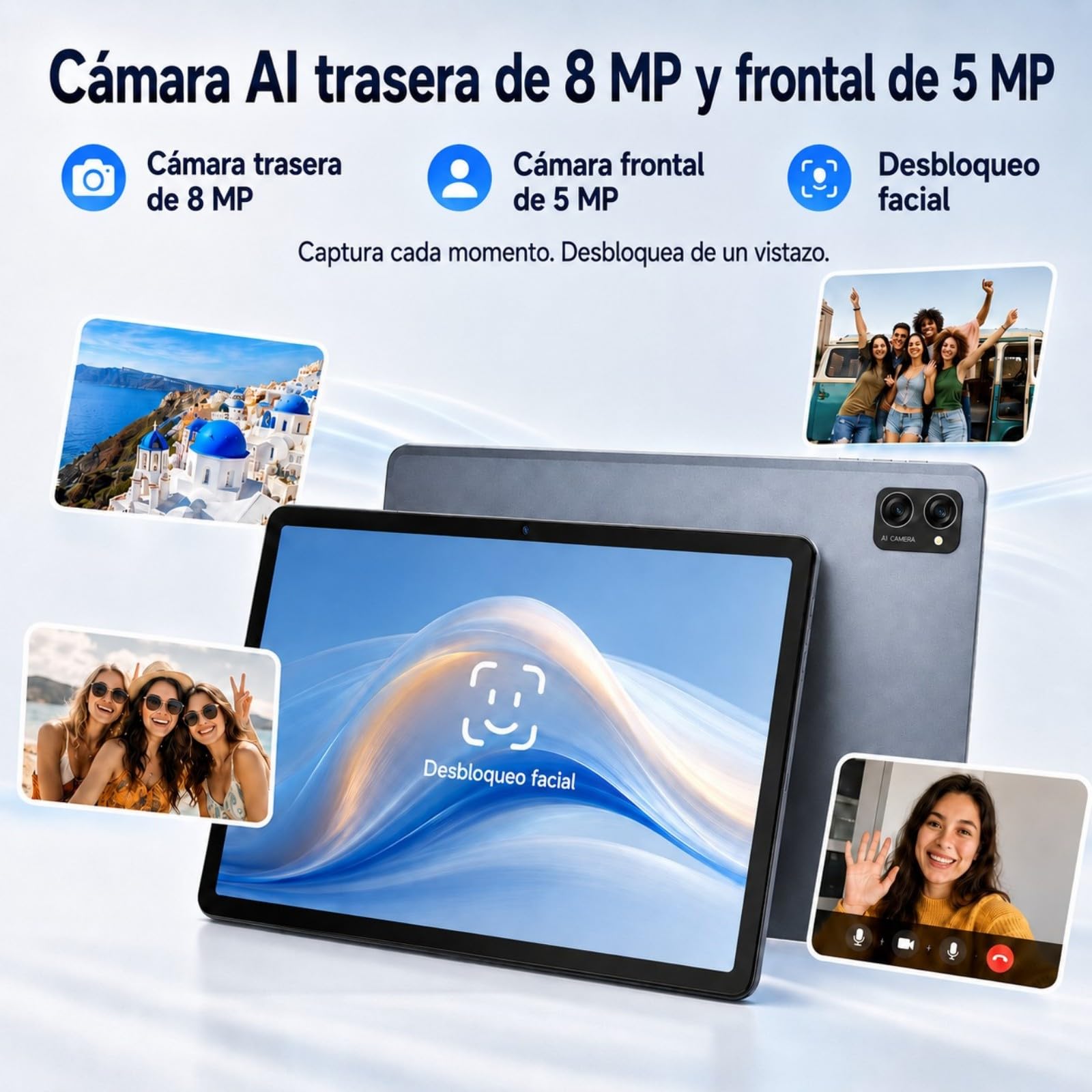 BESTTAB Android Tableta con Teclado - 24 GB RAM + 256 GB ROM(2TB TF) | Tablet 10 Pulgadas con Lápiz, Ratón y Funda, T606 Ocho Núcleos, Widevine L1, WiFi 5G, Batería 5000 mAh
