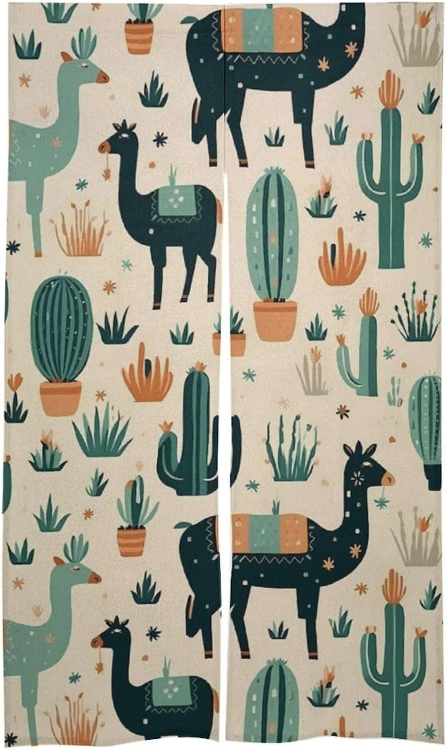 African Camels Animals Cactus Door Curtain Blackout Door Cover Curtains Door Screen for Home Accessories