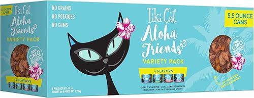 Tiki Cat Aloha Friends - Paquete variado de alimentos húmedos de atún, 5.5 onzas, 8 unidades