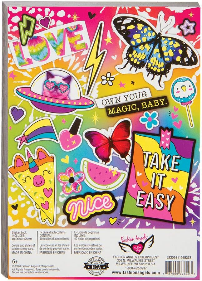 Fashion Angels 1000+ Totally Rainbow Colorful Stickers for Kids - Fun Craft Stickers for Scrapbooks, Planners, Gifts and Rewards, 40-Page Sticker Book for Kids Ages 6+ and Up : Toys & Games