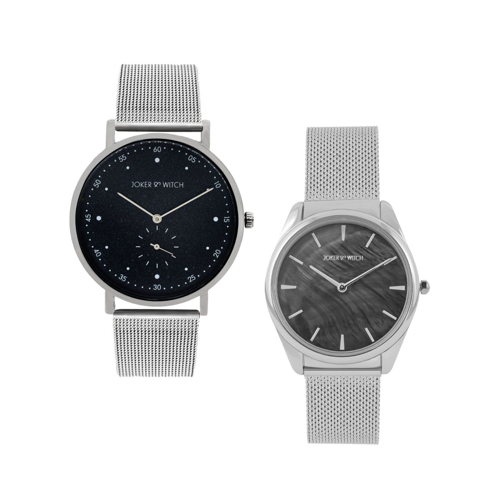 Joker & Witch Stainless Steel Fred & Ginger Couple Analogue Watches, Black Dial, Silver Band (B0BVB5PG89) Amazon Price History, Amazon Price Tracker