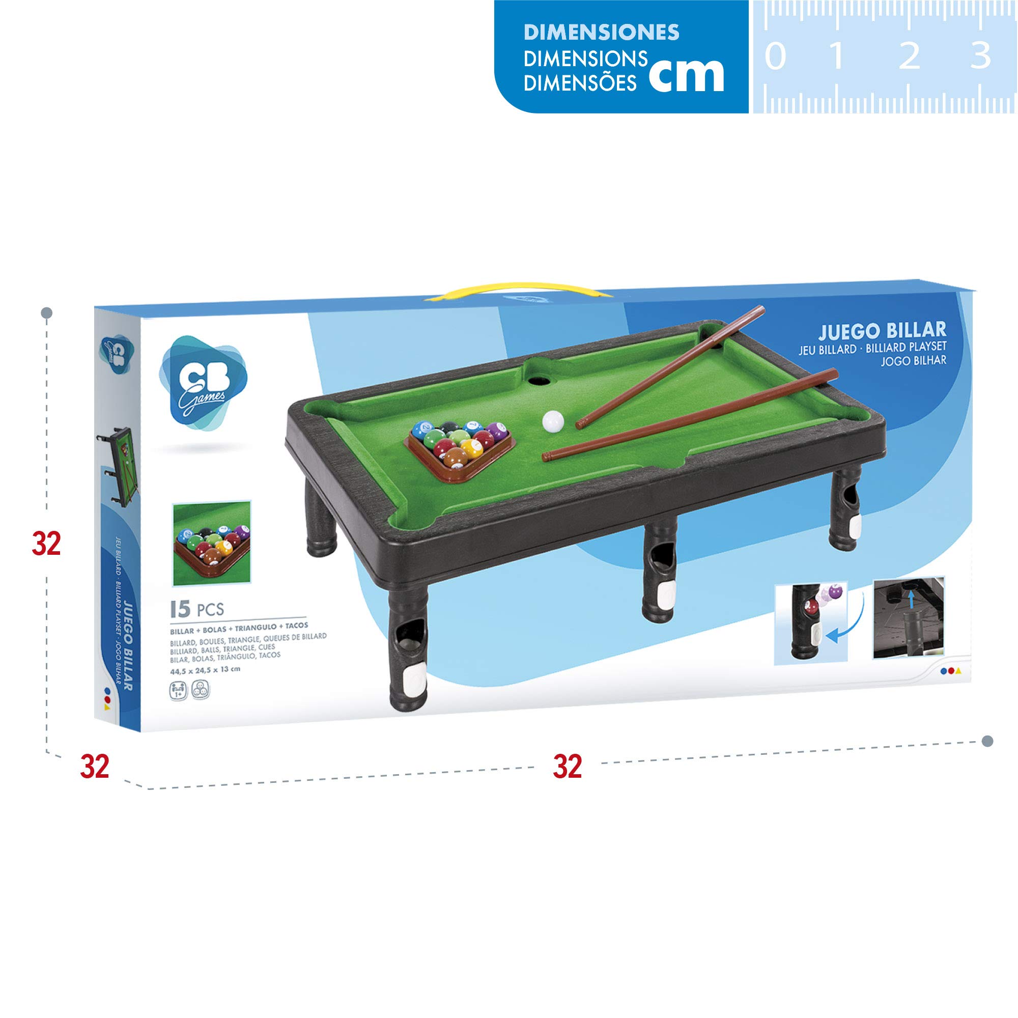 ColorBaby 43757 Jeu de Billard pour Enfant avec Accessoires CB Games 44,5 x 24,5 x 13 cm