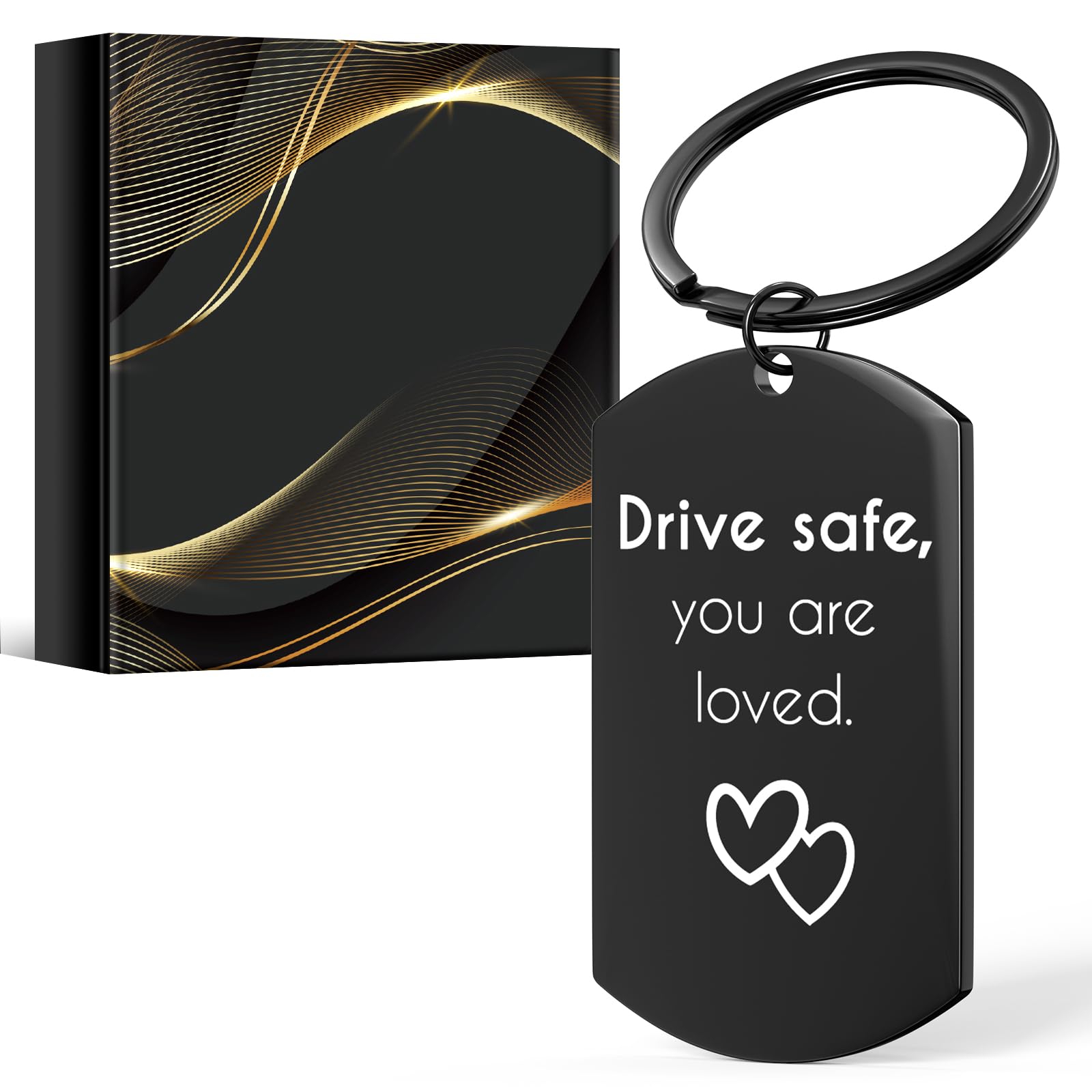 Men Christmas Stocking Stuffers Keychain - Drive Safe Gift for Dad Men Him Husband New Driver