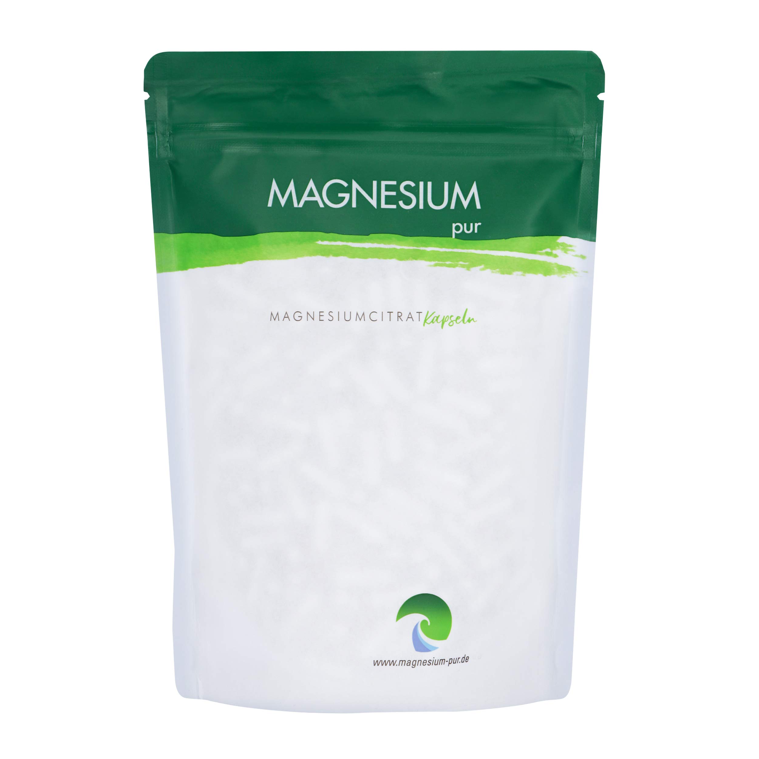 Magnesium-pur Magnesiumcitrat Kapseln vegan 500 Stück Beutel, hochdosiert 620mg Magnesiumcitrat pro Kapsel (1er Pack)