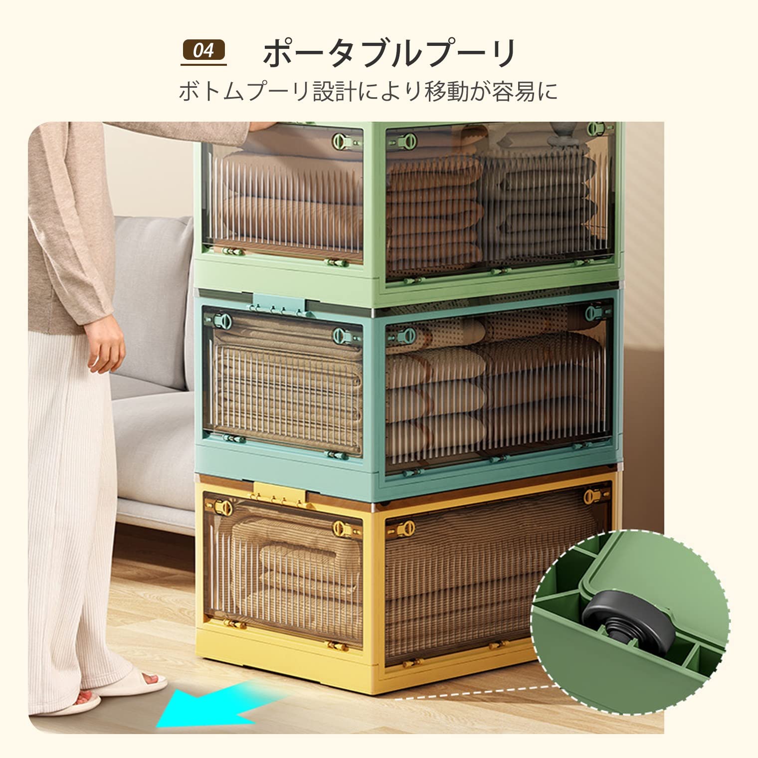 Amazon.co.jp: 収納ボックス 折りたたみ 収納ケース 5面開閉可能