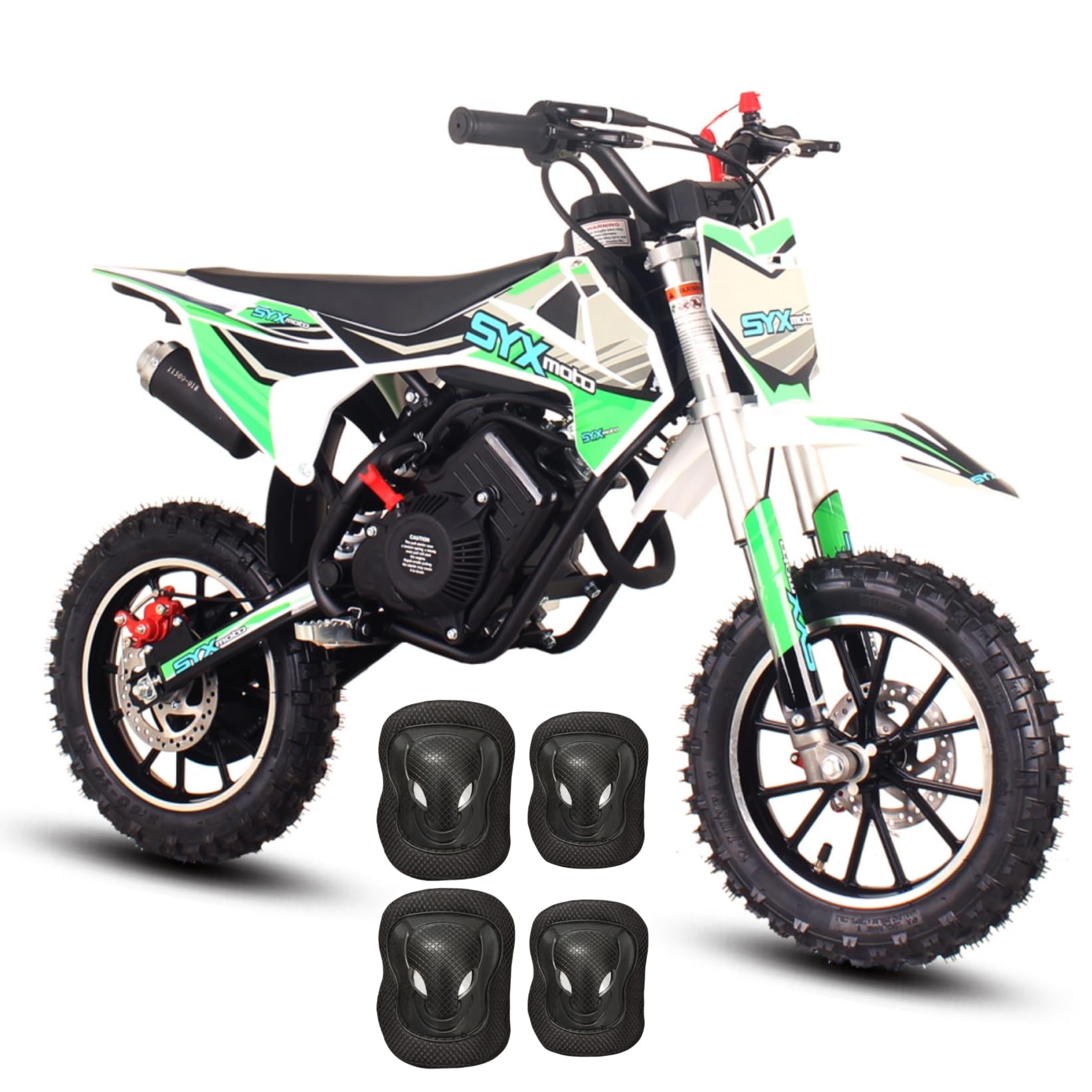 SYX MOTO 60cc Kids Dirt Bike, Gas Powered Mini Bikes, 4 Stroke Off-Road Mini Bikes, Trail Bike with Speeds up to 21.75 MPH, Weight Support Up to 143 LBS (Green)