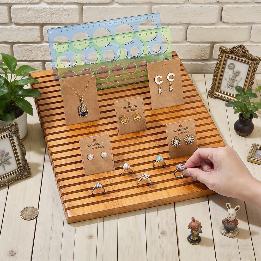 NBEADS 22-Slot Wooden Quilting Ruler Stand, 13.8x11.5x0.6 Inch Quilting Ruler Holder Wood Rulers Template Organizer for Quilting Rulers and Sewing Supplies