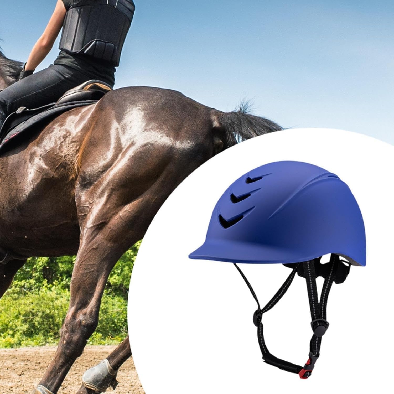 Kask jeździecki Kask jeździecki, Kask jeździecki Wygodny regulowany kask rowerowy Lekki Dorośli Mężczyźni Kobiety Czapka jeździecka(Blu)