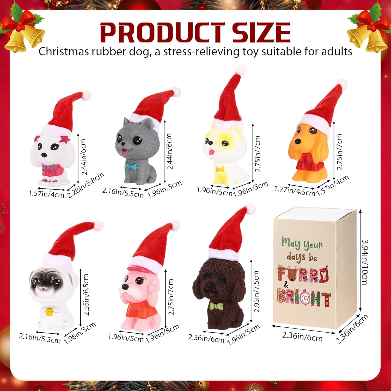 28 Set Christmas Dog Appreciation Gifts for Coworkers 2.5-3 Inch Rubber Dog Stress Ball for Employee Team with Support Gift Boxes for Office Vet Tech Staff Thank You Decor (Cute)