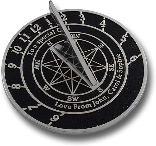 Miniatura 8 de The Metal Foundry Regalo personalizado de reloj de sol de latón inglés. Esta idea de regalo única para él o ella está hecha con tu mensaje y será el