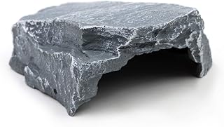 MINYULUA Reptile Cave Resin Basking Platform - Natural Hiding Habitat Shelter for Turtles, Lizards, Geckos & Small Pets