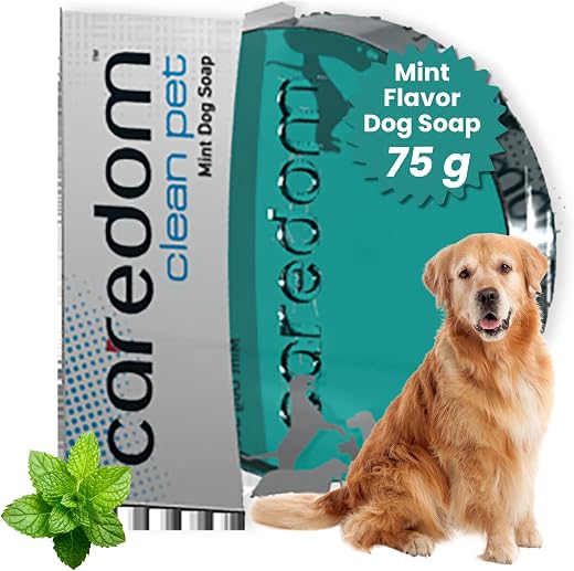 Caredom Clean Pet Mint Dog Soap - 75 grm Transparent Glycerine Based Pet Soap Bar | Cooling &amp; Refreshing Deodorizing Bath...