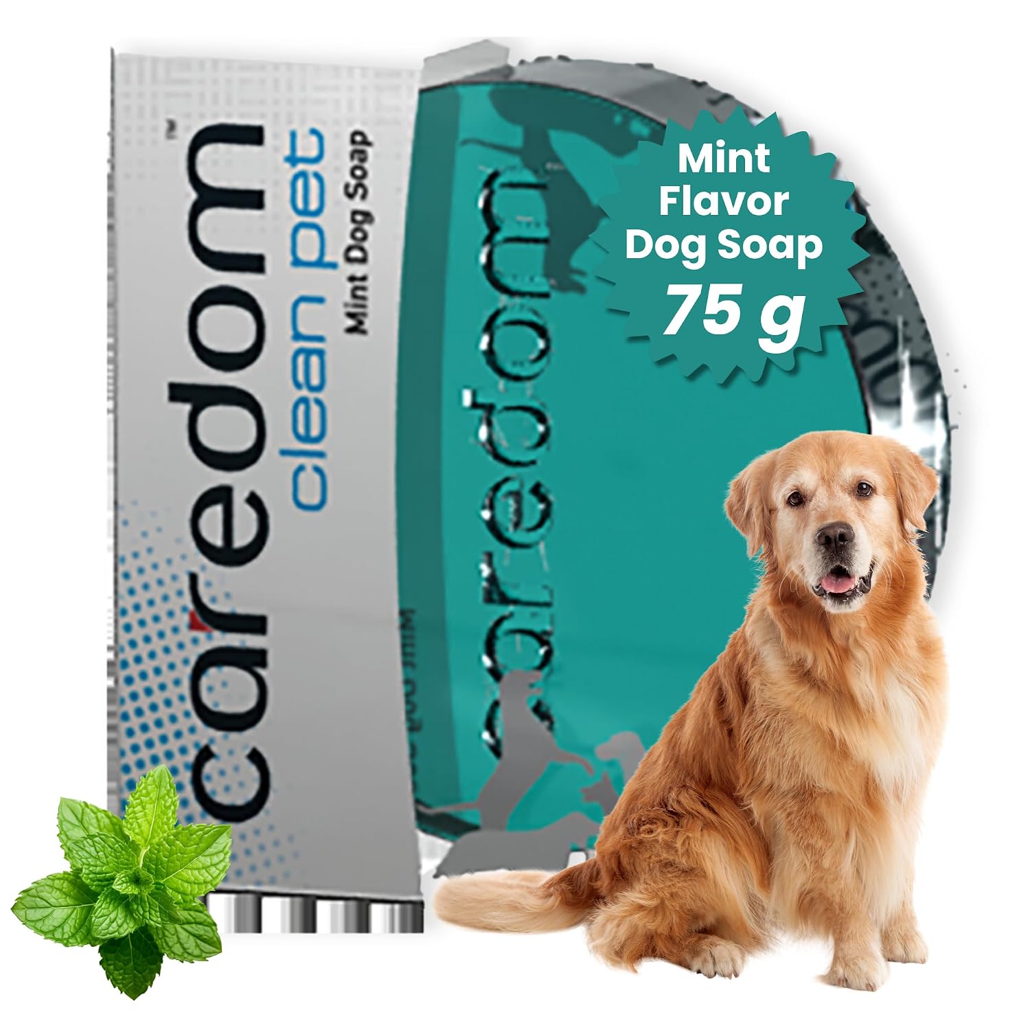 Caredom Clean Pet Mint Dog Soap - 75 grm Transparent Glycerine Based Pet Soap Bar | Cooling & Refreshing Deodorizing Bath...