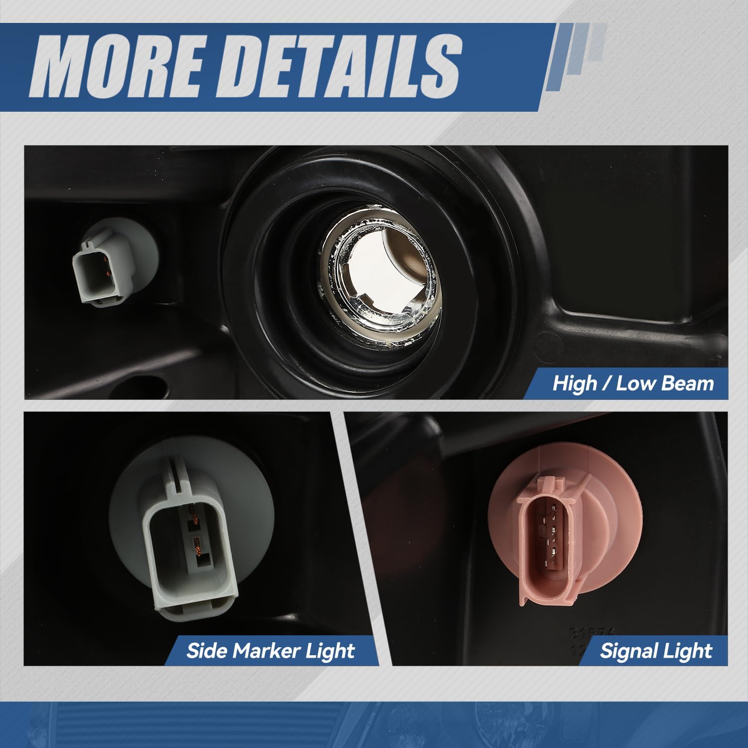 Auto Dynasty Headlights Assembly Compatible with 2004-2008 Ford F-150 Lincoln Mark LT, Driver and Passenger Side Halogen Headlamps Replacement, Chrome Housing Clear Corner