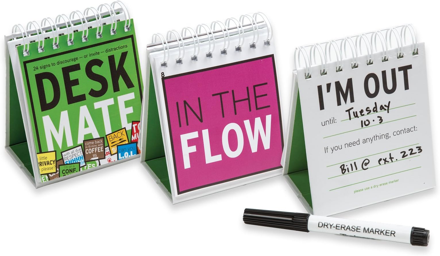 Trainers Warehouse Deskmate - Desk Accessories, Desk Signs, Funny Office Gifts | 24 Signs to Discourage (or Invite) Distractions in an Open Office or WFH Setting, 4.25 x 1 x 0.39 inches