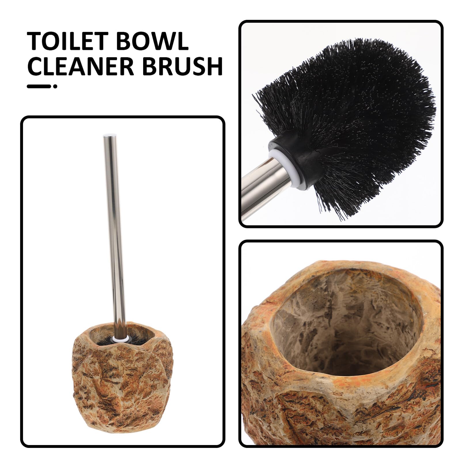 TEHAUX Klobürste mit Halter Kompakte Wc Bürste mit Weichen Borsten Ergonomischer Griff Badezimmerreinigungszubehör Platzsparend