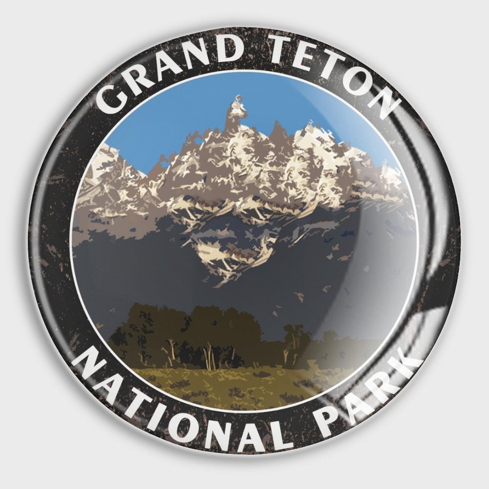Cadeau de voyage aimants en verre Grand Teton souvenir pour réfrigérateur