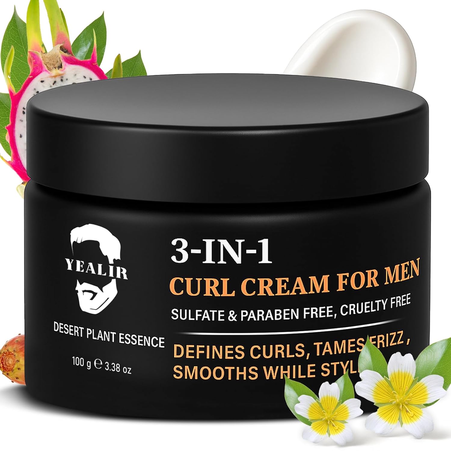 3-in-1 Curl Cream for Men – Defines Curls, Tames...