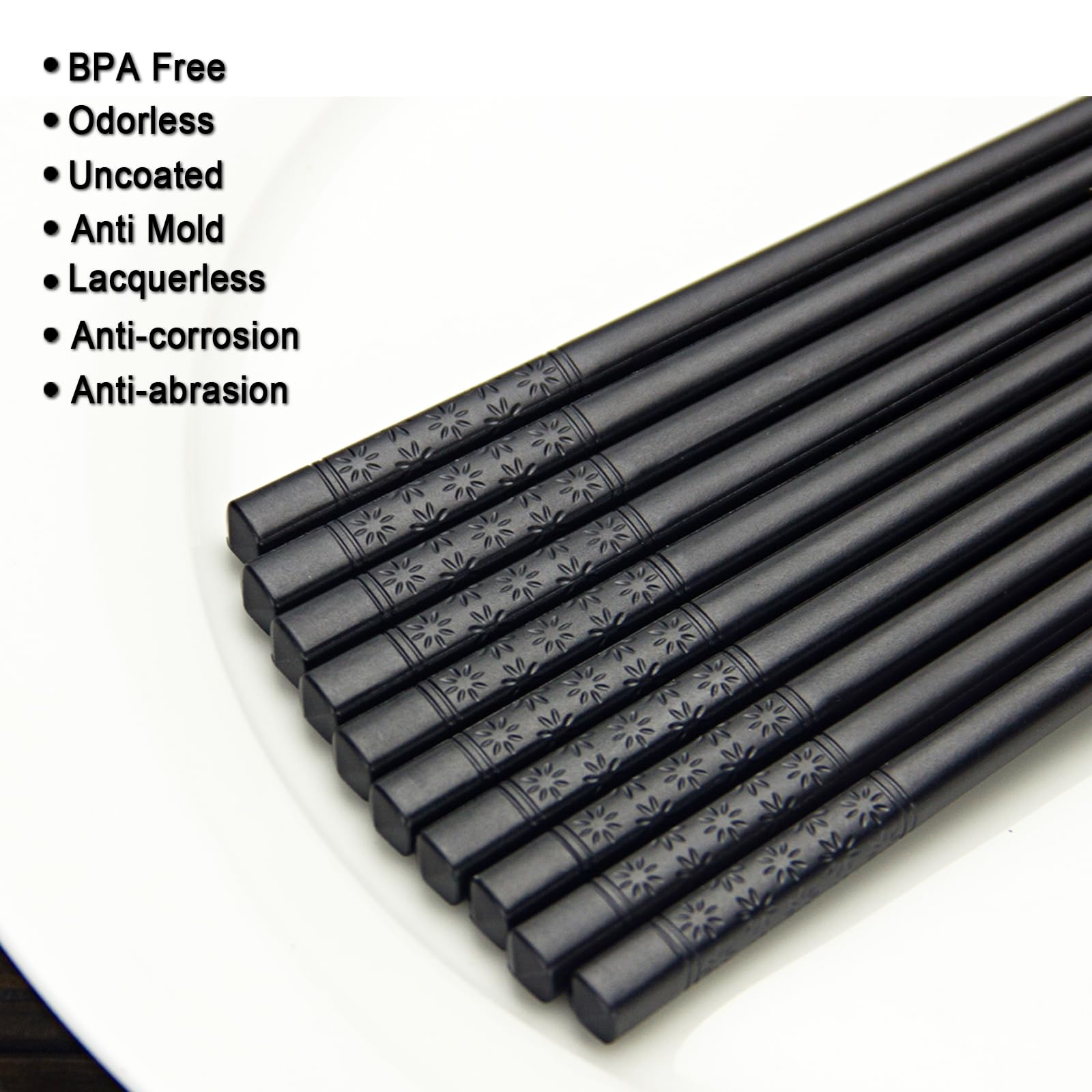 Lot De 10 Paires De Baguettes Réutilisables En Fibre De Verre Lavables