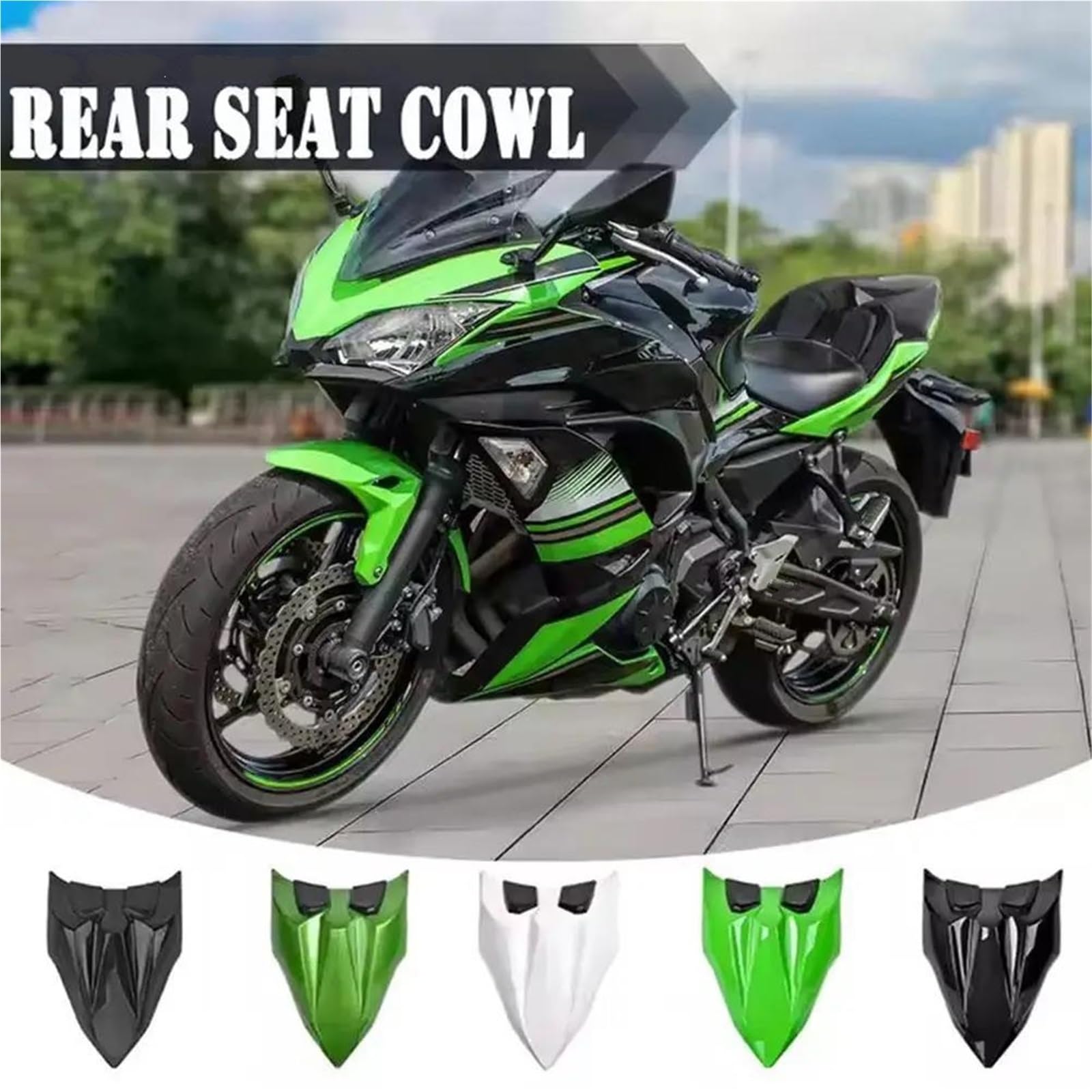 Cubierta Trasera Del Asiento Del Pasajero De La Motocicleta Para Kawasaki Para Ninja 650 2017-2024 Para Kawasaki Para Z650 2017-2024 Moto Cubierta Asiento Trasero(Negro)